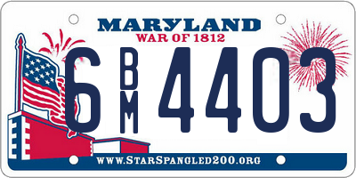 MD license plate 6BM4403