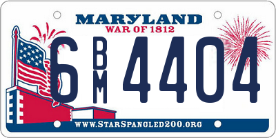MD license plate 6BM4404
