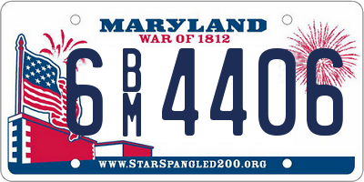 MD license plate 6BM4406