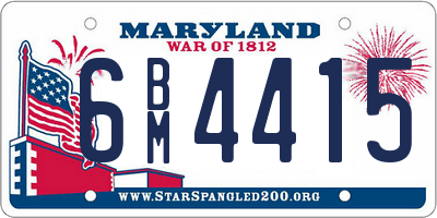 MD license plate 6BM4415
