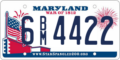 MD license plate 6BM4422