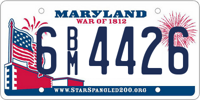 MD license plate 6BM4426