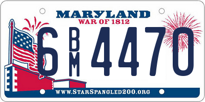 MD license plate 6BM4470