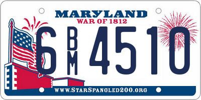 MD license plate 6BM4510