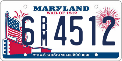 MD license plate 6BM4512