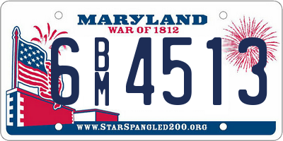 MD license plate 6BM4513