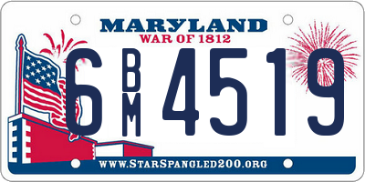 MD license plate 6BM4519