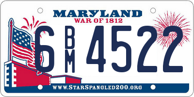 MD license plate 6BM4522
