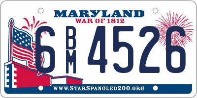 MD license plate 6BM4526
