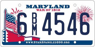 MD license plate 6BM4546