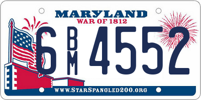 MD license plate 6BM4552