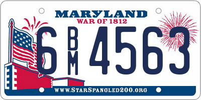 MD license plate 6BM4563