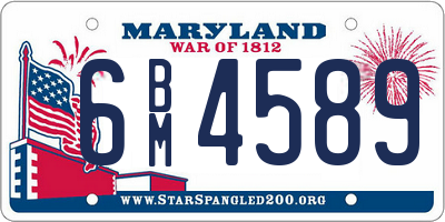 MD license plate 6BM4589