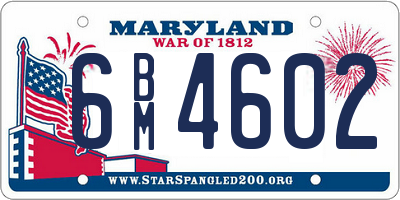 MD license plate 6BM4602