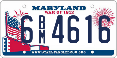 MD license plate 6BM4616