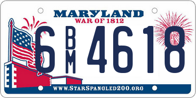 MD license plate 6BM4618