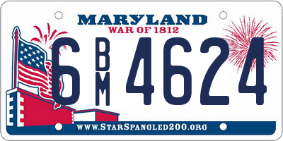 MD license plate 6BM4624