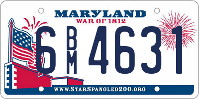 MD license plate 6BM4631