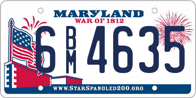MD license plate 6BM4635