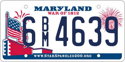 MD license plate 6BM4639