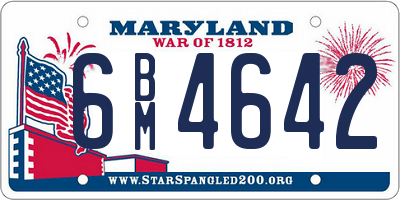 MD license plate 6BM4642