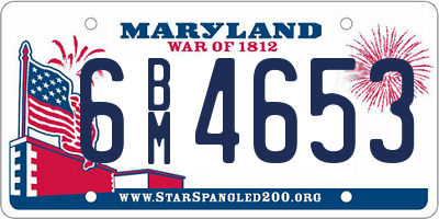 MD license plate 6BM4653