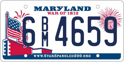 MD license plate 6BM4659