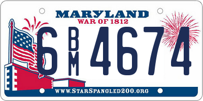 MD license plate 6BM4674