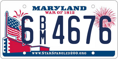 MD license plate 6BM4676