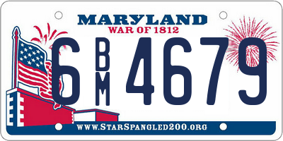MD license plate 6BM4679