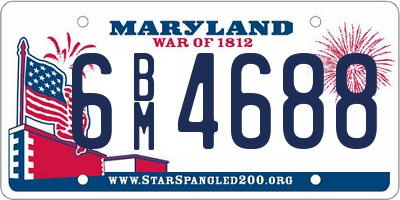 MD license plate 6BM4688