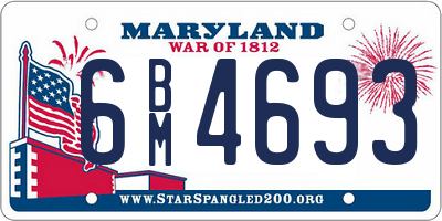 MD license plate 6BM4693