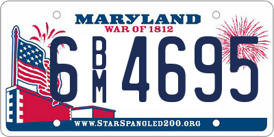 MD license plate 6BM4695