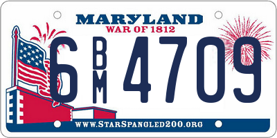 MD license plate 6BM4709