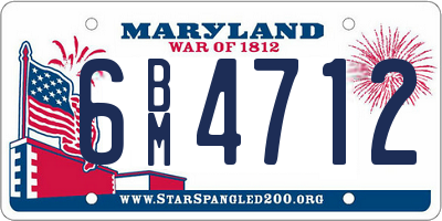 MD license plate 6BM4712