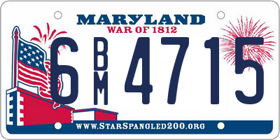 MD license plate 6BM4715