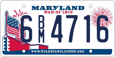 MD license plate 6BM4716