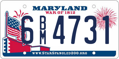 MD license plate 6BM4731