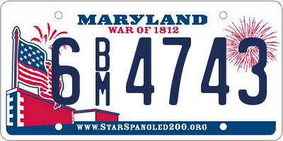 MD license plate 6BM4743