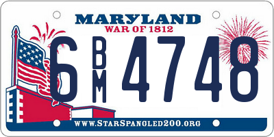 MD license plate 6BM4748