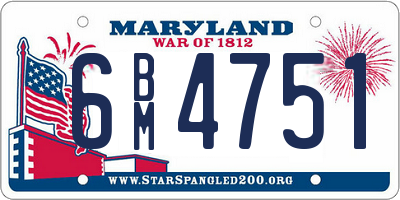 MD license plate 6BM4751