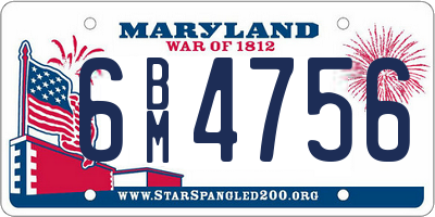 MD license plate 6BM4756