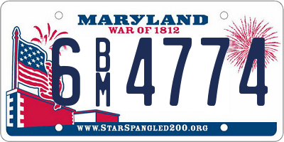 MD license plate 6BM4774