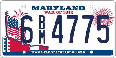 MD license plate 6BM4775