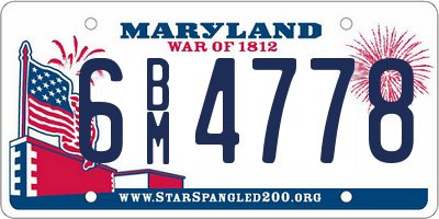 MD license plate 6BM4778