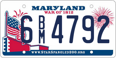 MD license plate 6BM4792