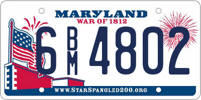 MD license plate 6BM4802