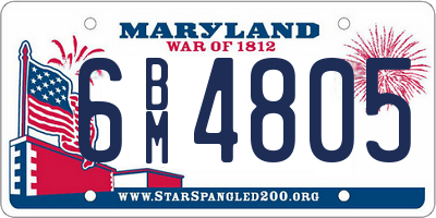 MD license plate 6BM4805