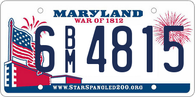 MD license plate 6BM4815