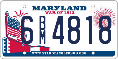 MD license plate 6BM4818